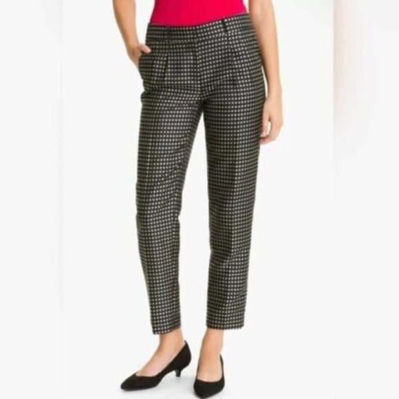 Kate Spade Polka Dot Pleated Ankle Pants 12 Office Business Casual Preppy - Picture 1 of 9